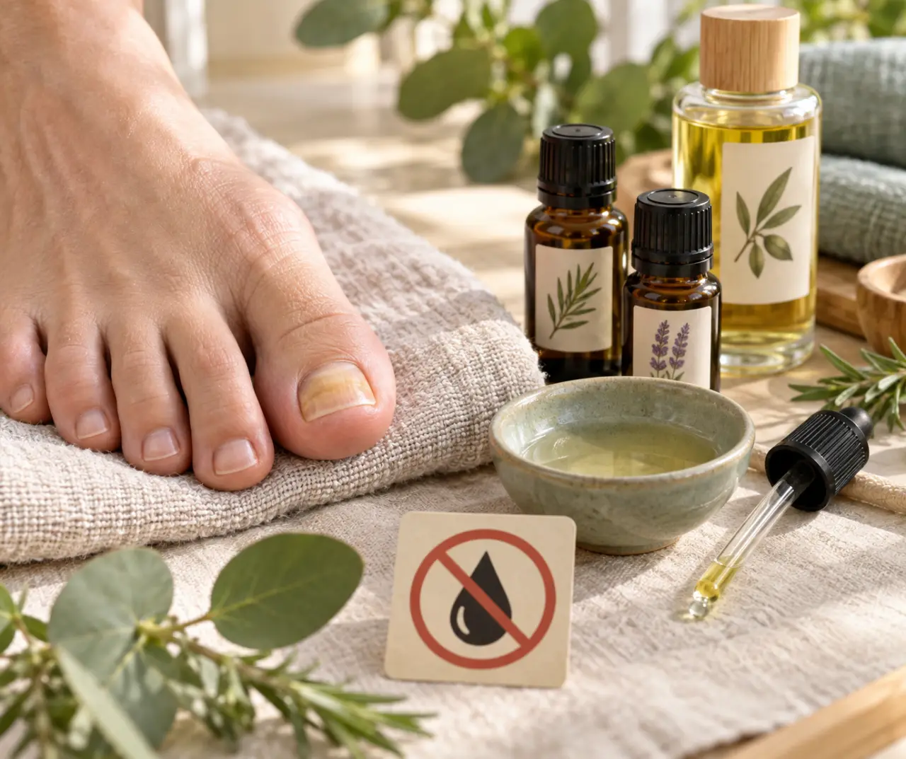 Mycose des ongles et huiles essentielles : la prudence prime sur l’application pure