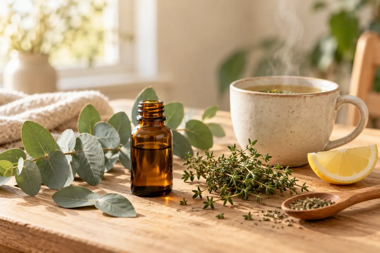 Huile essentielle gorge irritée et toux : choisir entre confort local et soutien respiratoire