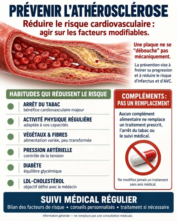 Infographie sur les habitudes utiles plutôt que dissoudre les plaques d athérome naturellement