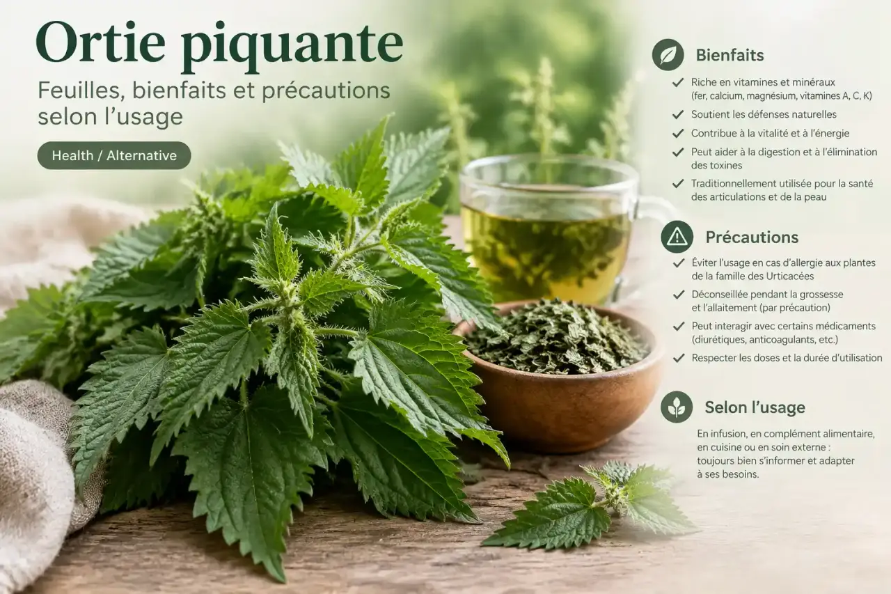 Ortie piquante : feuilles, bienfaits et précautions selon l’usage