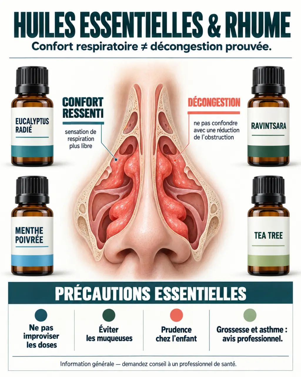 Huiles essentielles contre le rhume : comparaison des usages et principales précautions